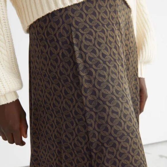 ISO & Other Stories Printed Maxi Skirt - Chain Print, Brown - Picture 4 of 4